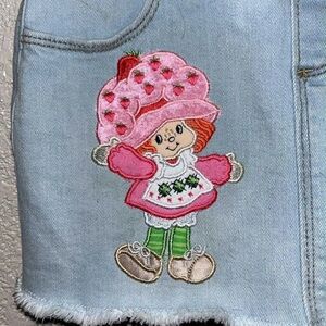 Strawberry shortcake sew iron patch 5” tall handmade embroidery appliqué cute